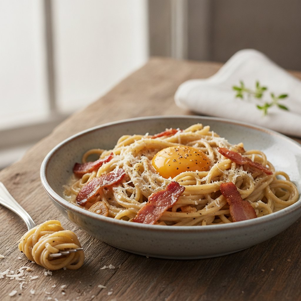 Bacon and Egg Noodles (Low-Calorie)