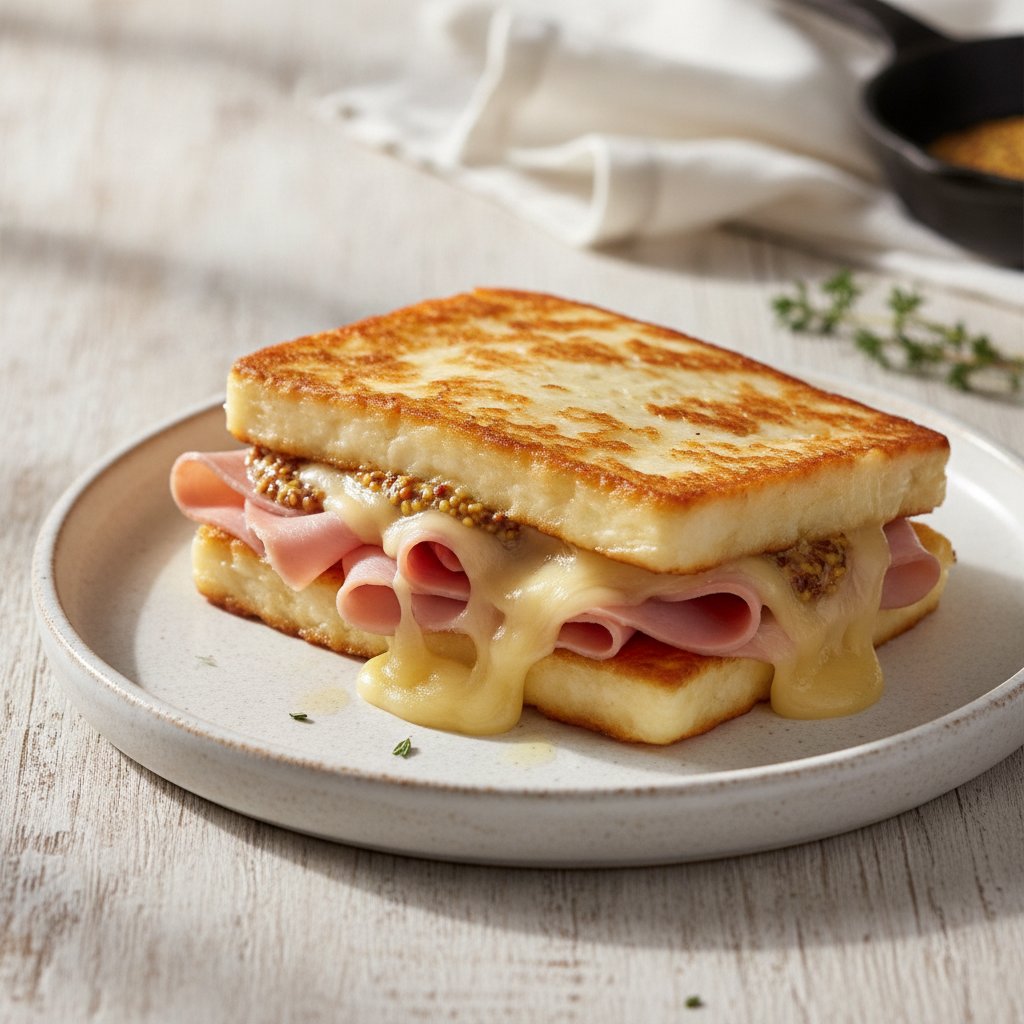 French Ham and Cheese Sandwich (Keto)