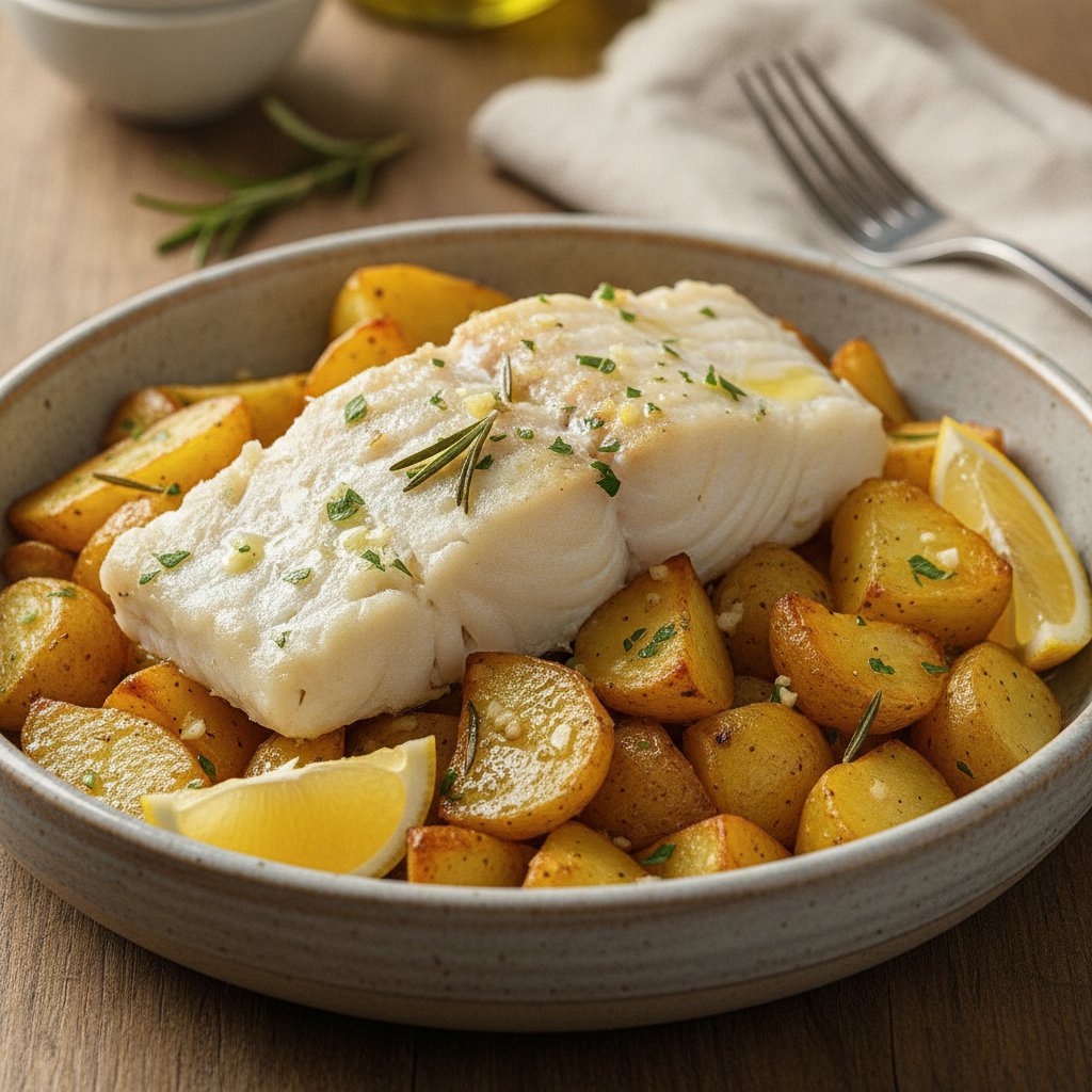 Baked Cod and Potato Bowl