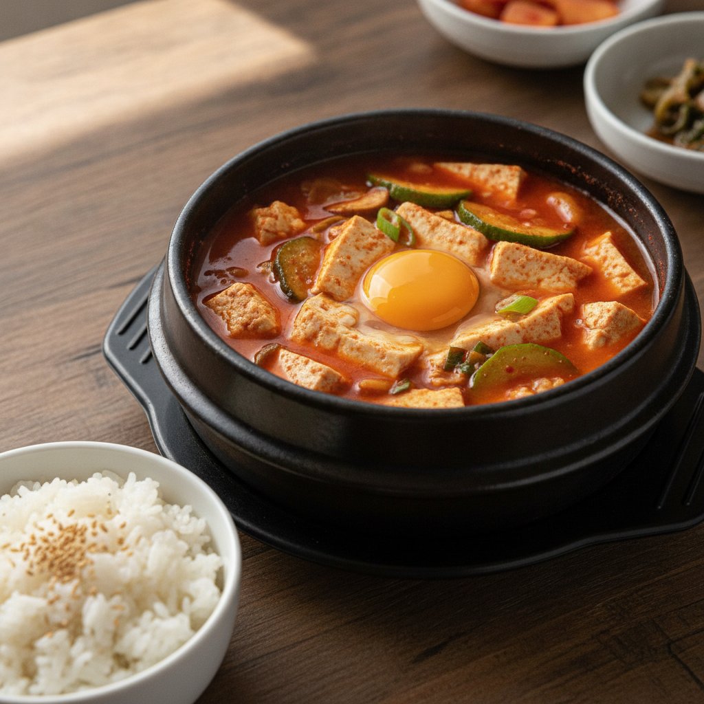 Korean Rice with Spicy Tofu Stew (Low-Chol)
