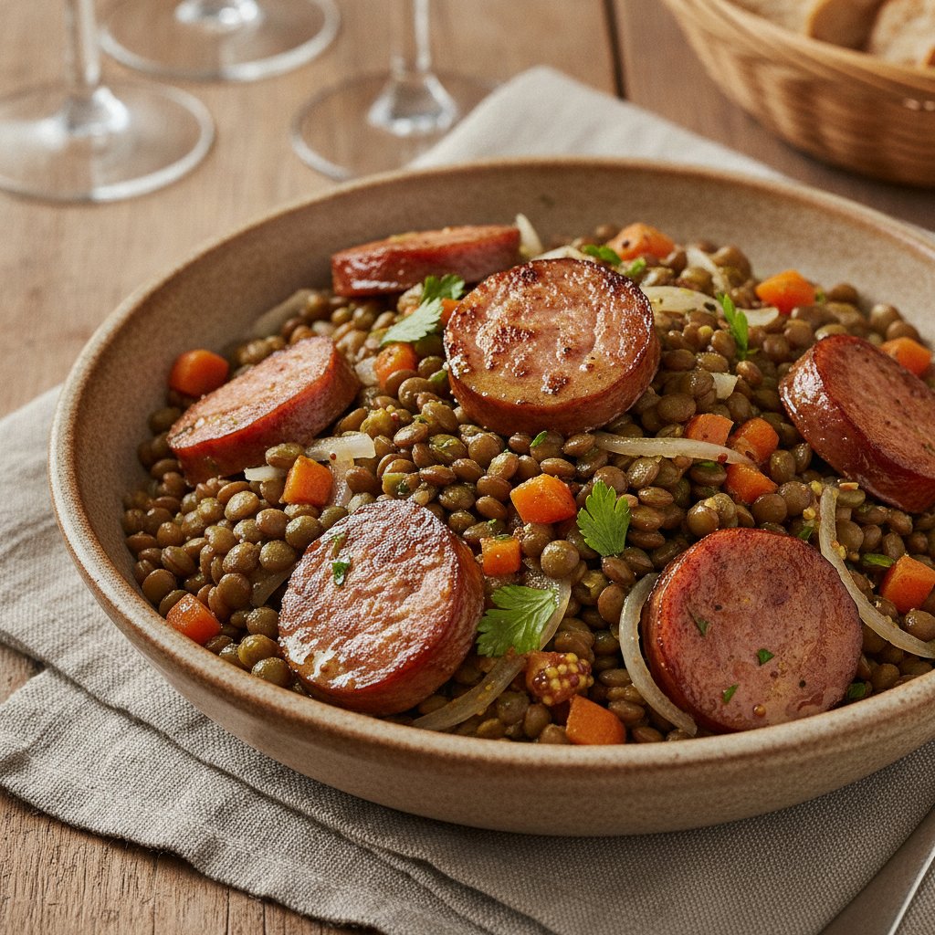 Lentil Salad with Sausage
