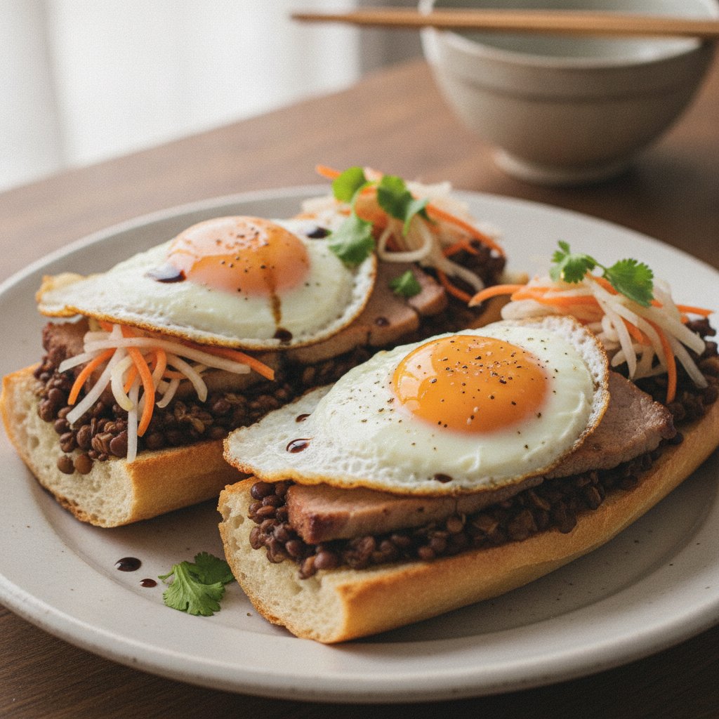 Sunny Side Egg on Baguette (High-Protein)
