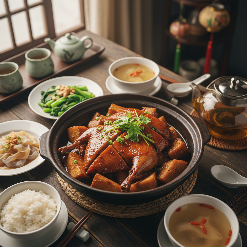 Cantonese Braised Duck with Taro Family Meal