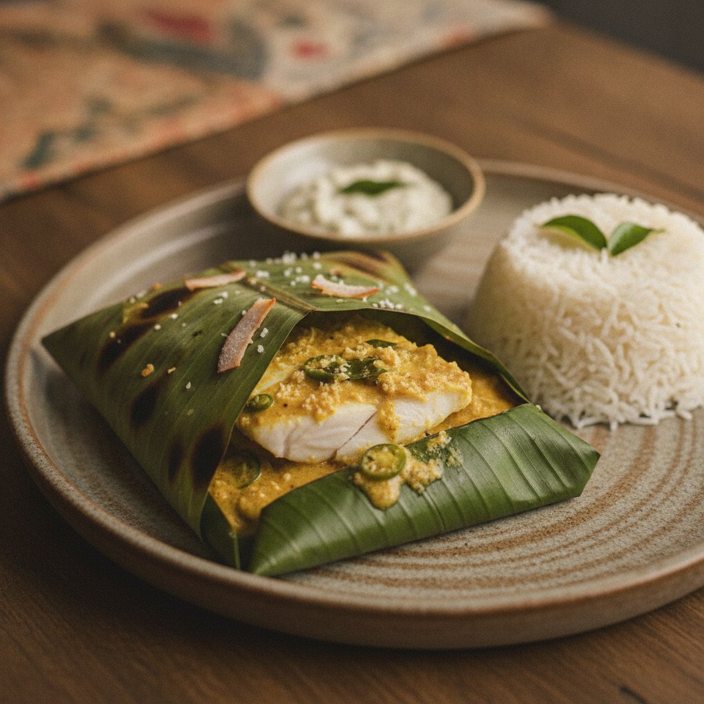 Steamed Fish Curry in Banana Leaf
