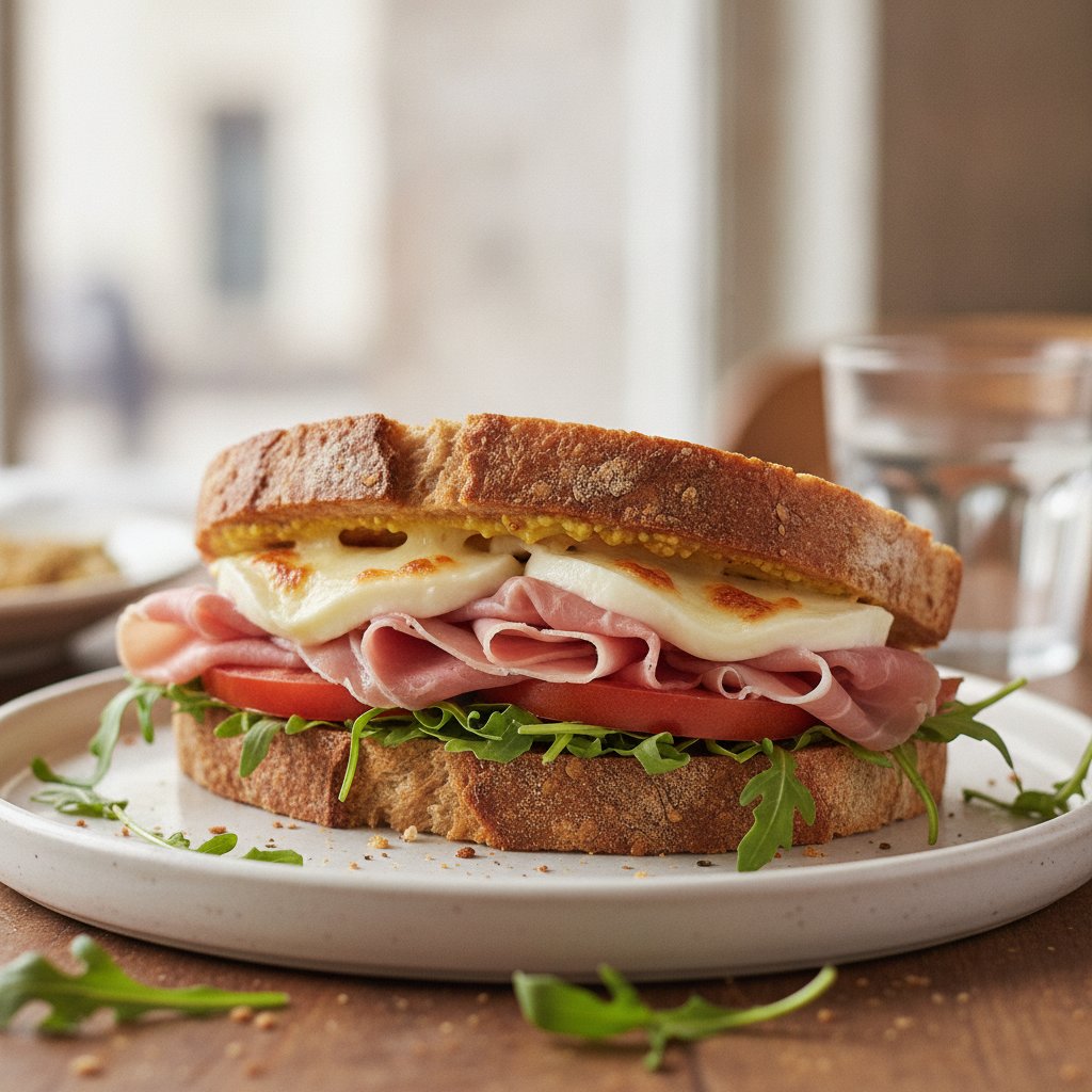 Cured Ham and Cheese Sandwich (Low-Calorie)