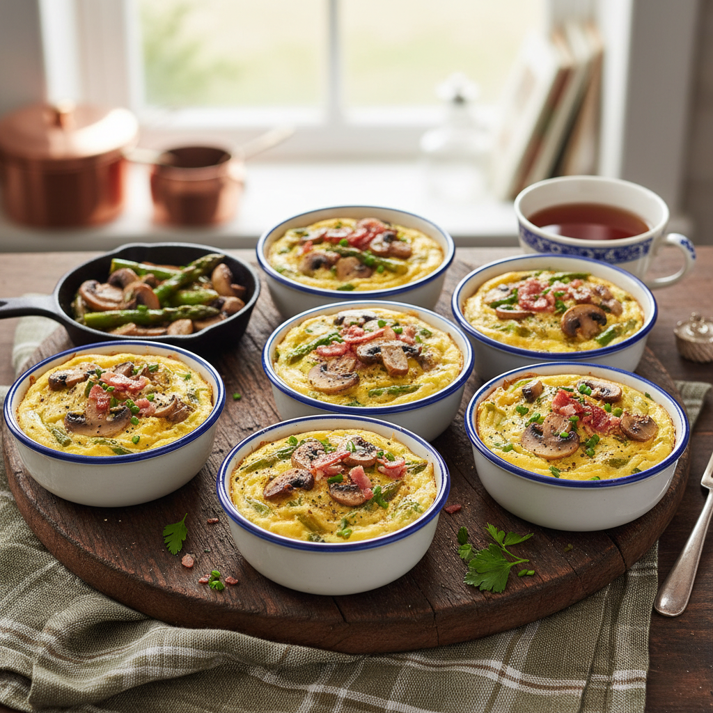 Whole30 Mushroom Asparagus Egg Scramble Cups