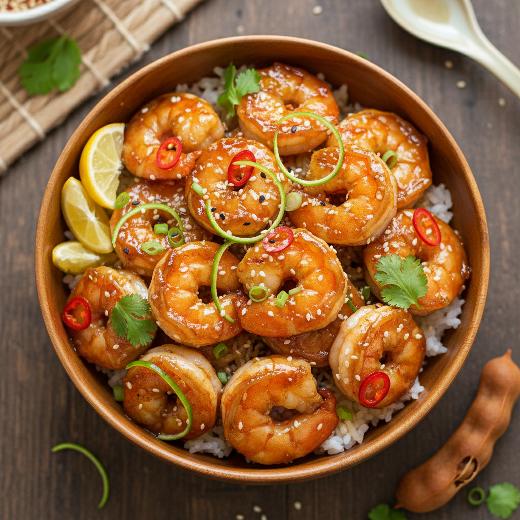 Yuzu and Tamarind Glazed Prawn Bowl