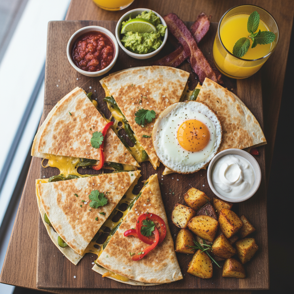 Tex-Mex Cheese and Pepper Quesadilla Brunch