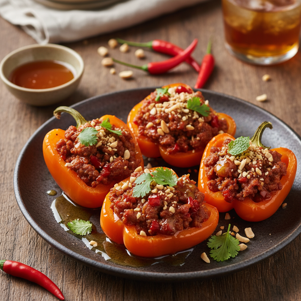Nam Prik and Honey Stuffed Peppers