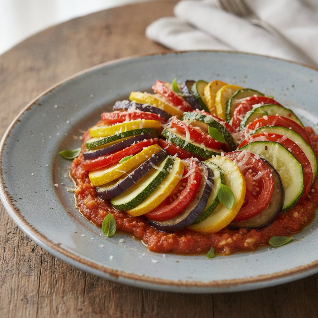 Baked Ratatouille Vegetables (Low-Calorie)