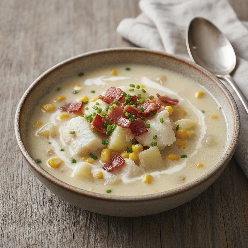 New England Cod Chowder (Low-Calorie)