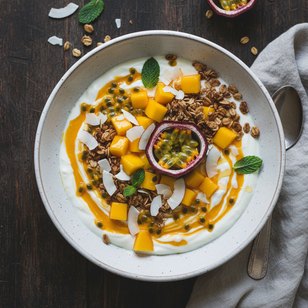 Coconut Yogurt Mango Passionfruit Bowl