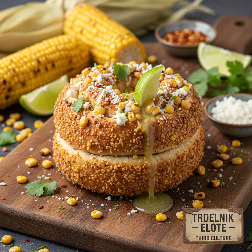 Crispy Corn Dough with Elote — Crispy Corn Dough Roll with Chili Lime - Trdelnik Elote