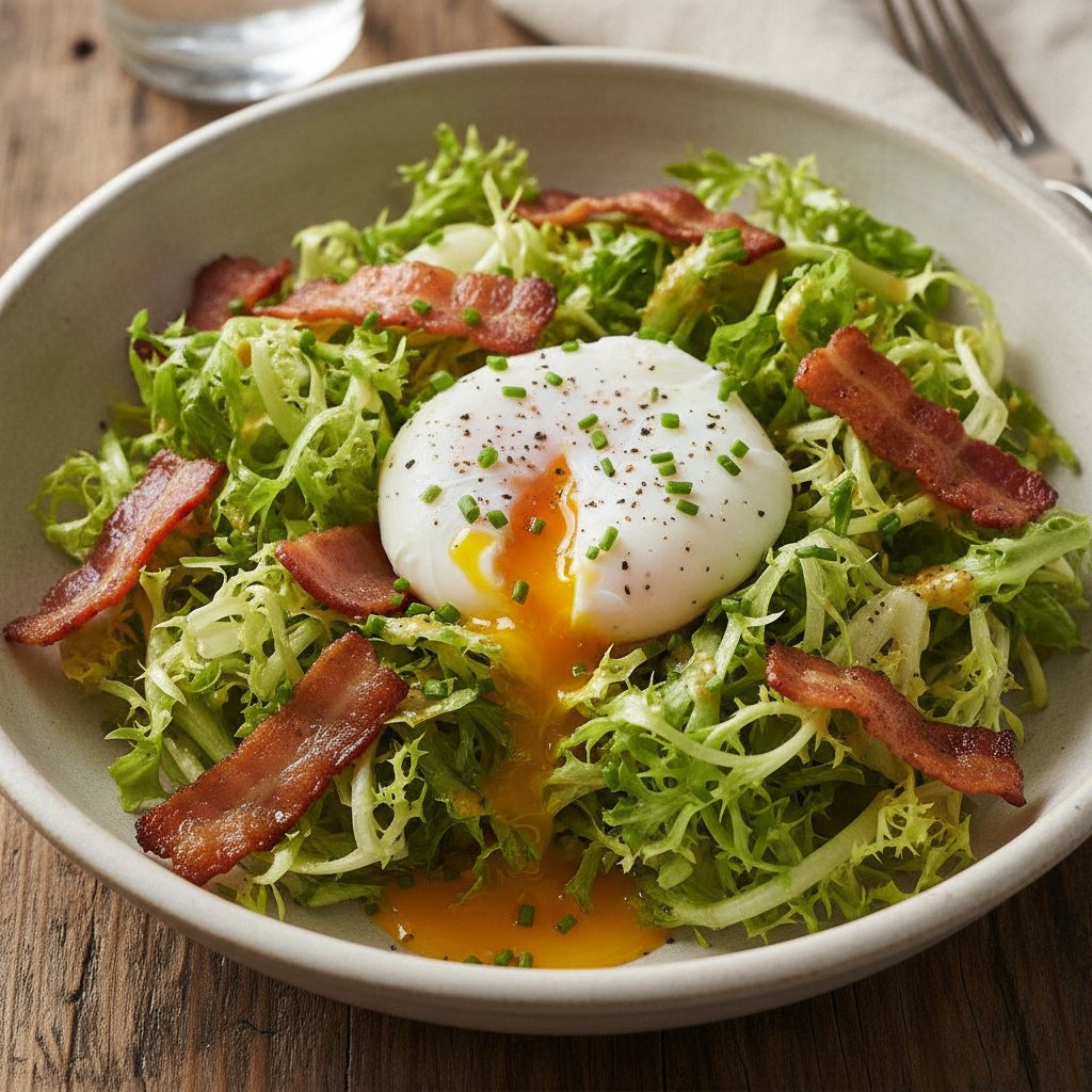Bistro Salad with Poached Egg and Bacon