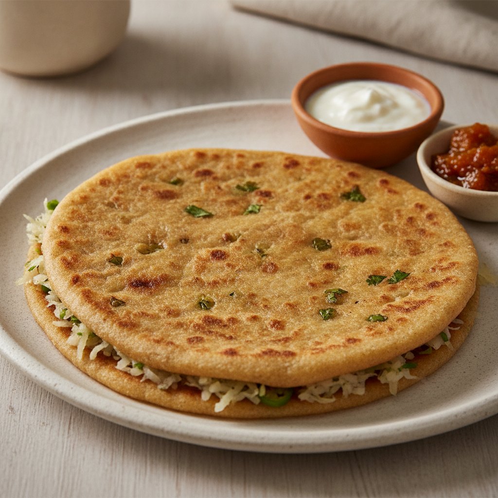 Radish Stuffed Flatbread
