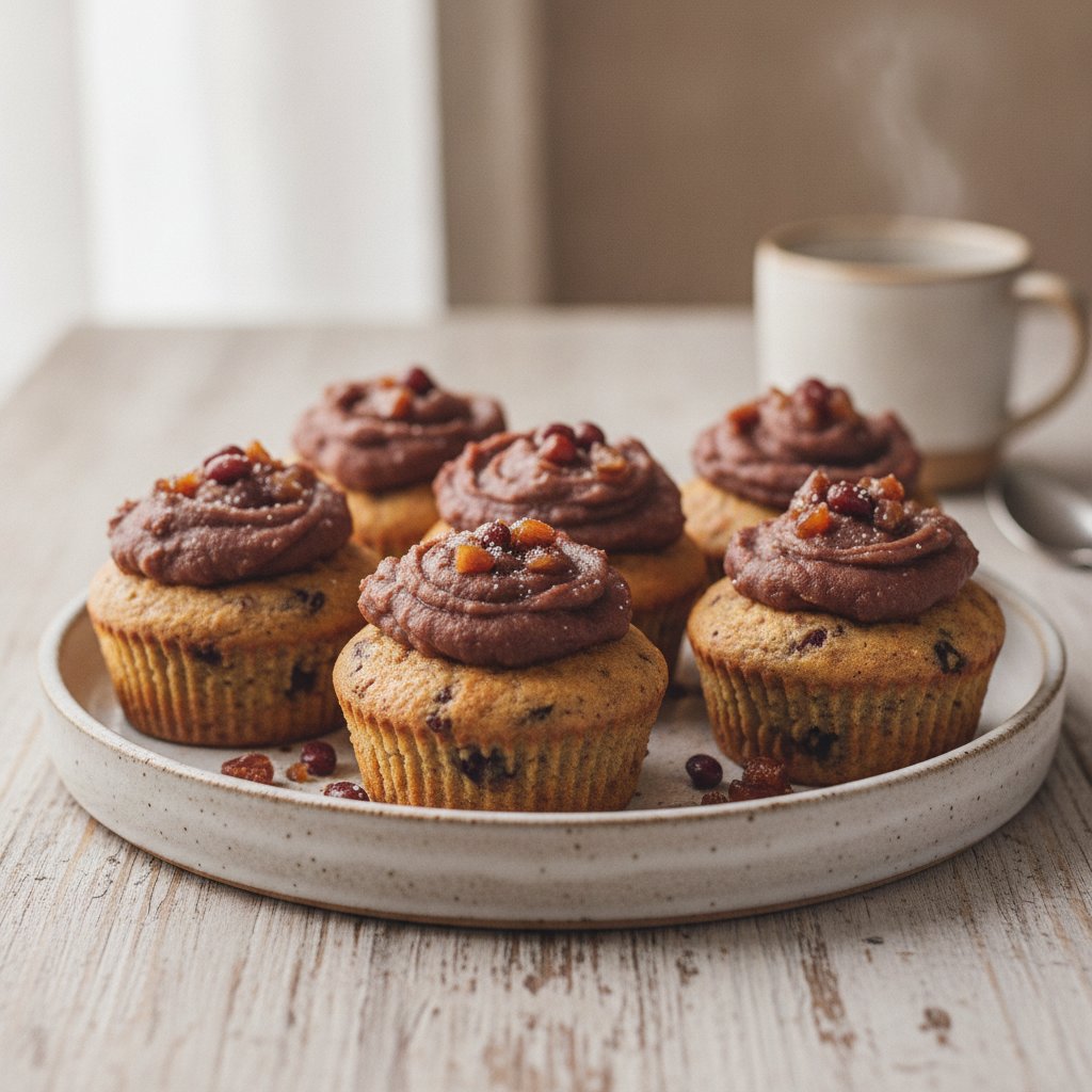 Red Bean Paste Protein Cupcakes