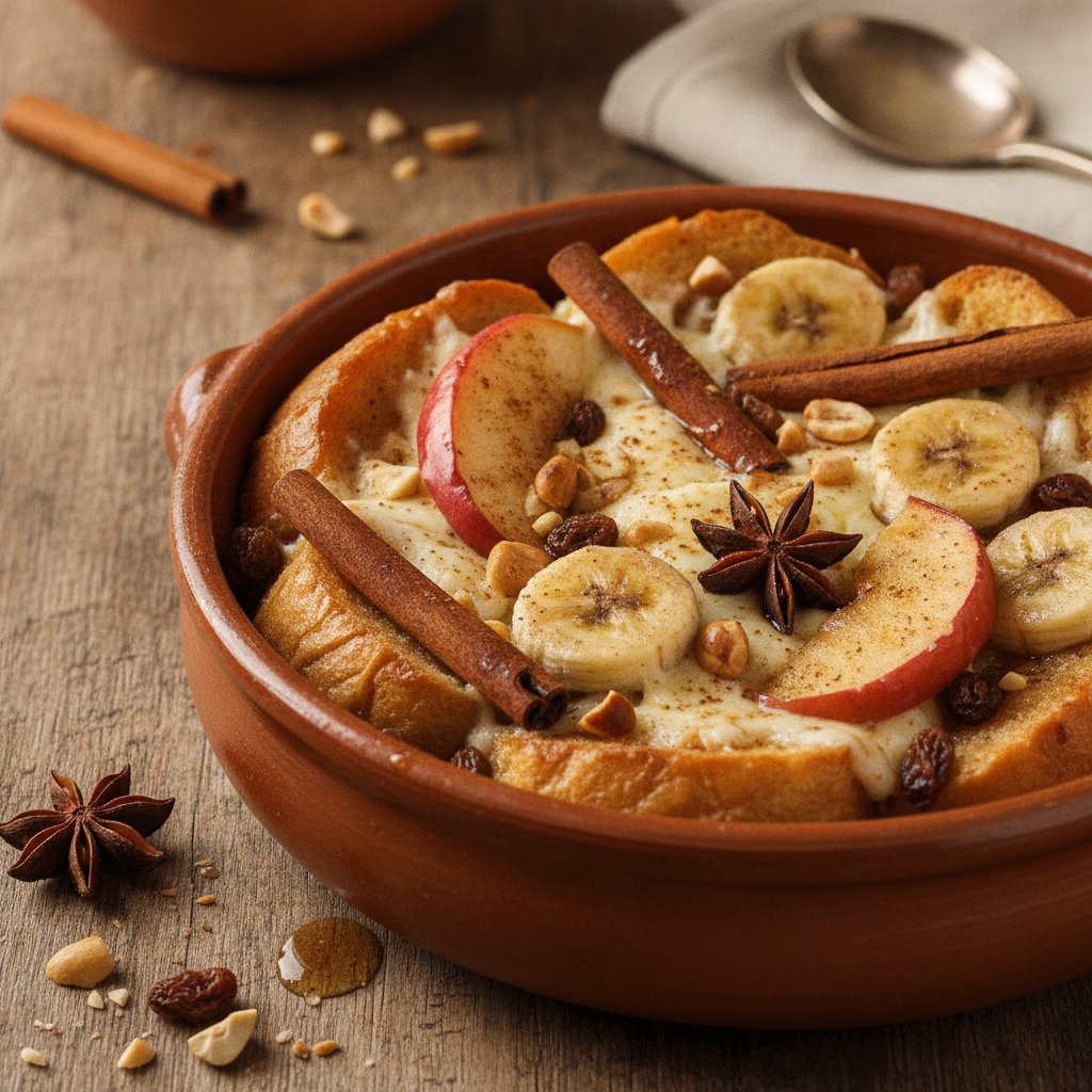 Mexican Capirotada (Baked Fruit Bread Pudding)