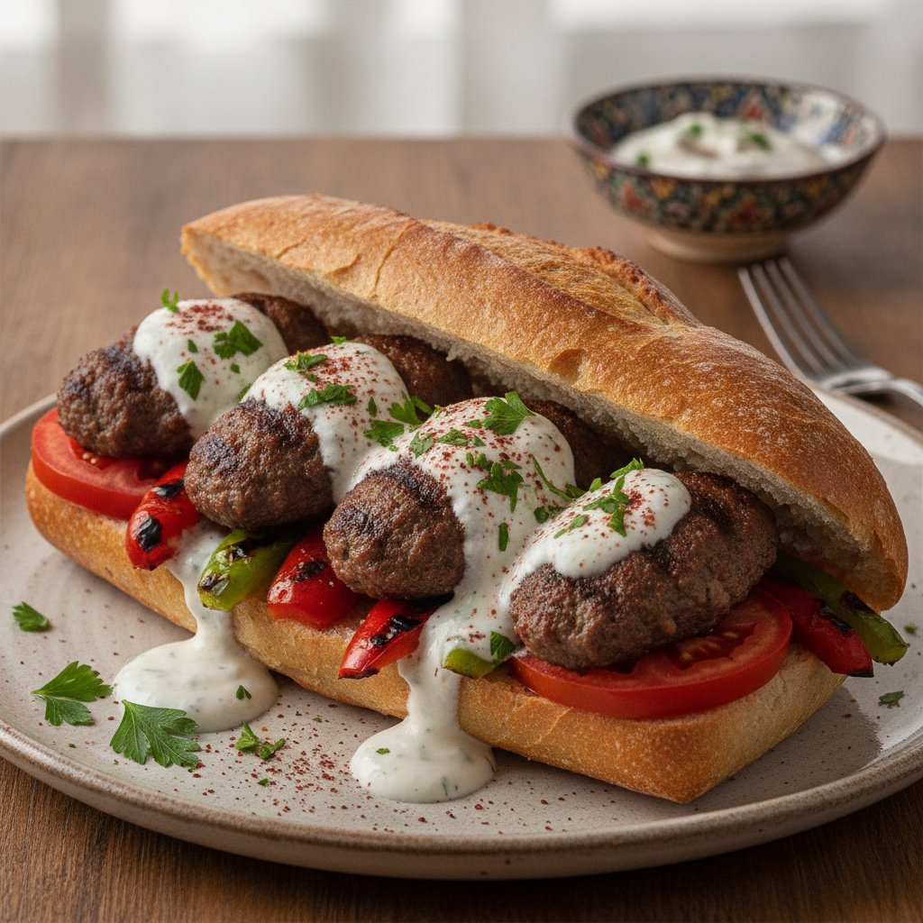 Grilled Meatball Bread Roll