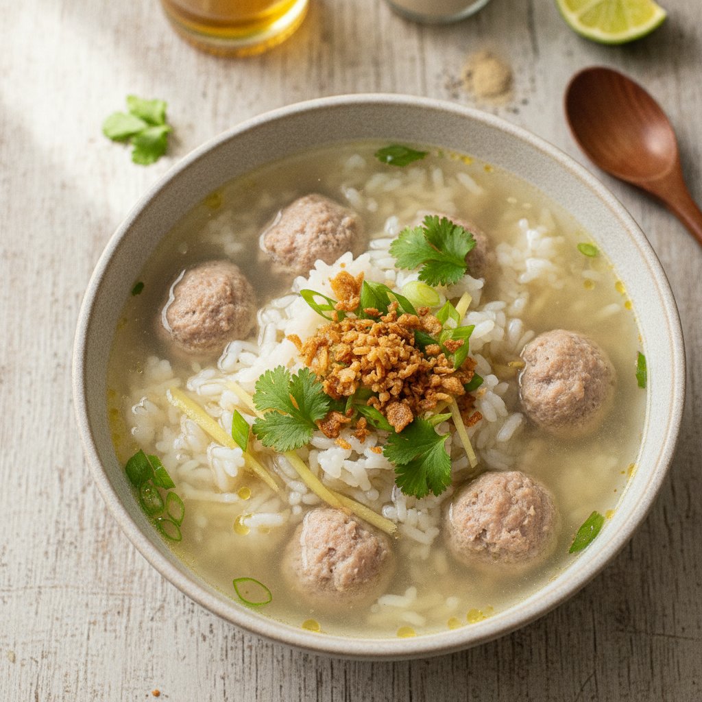 Rice Soup With Pork Meatballs (Gluten-Free)