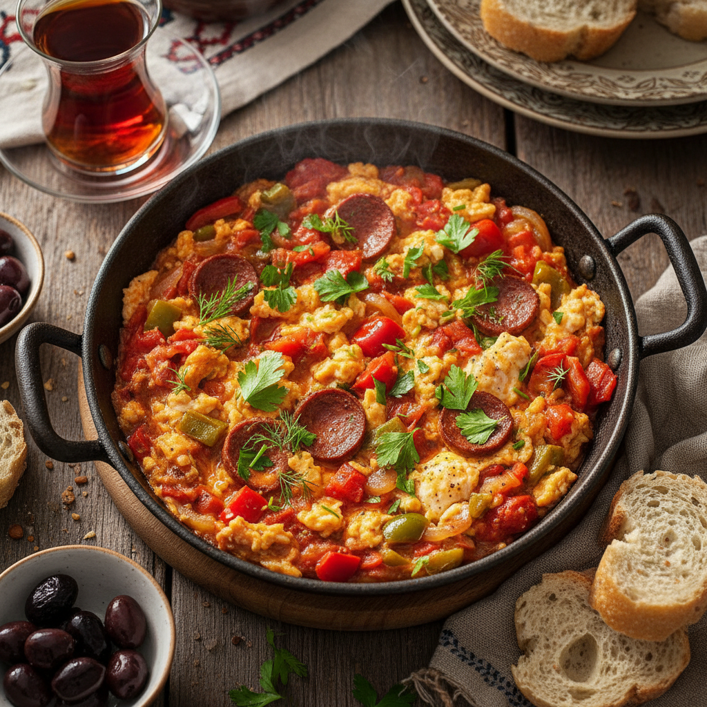 Turkish Scrambled Eggs with Tomato — Menemen