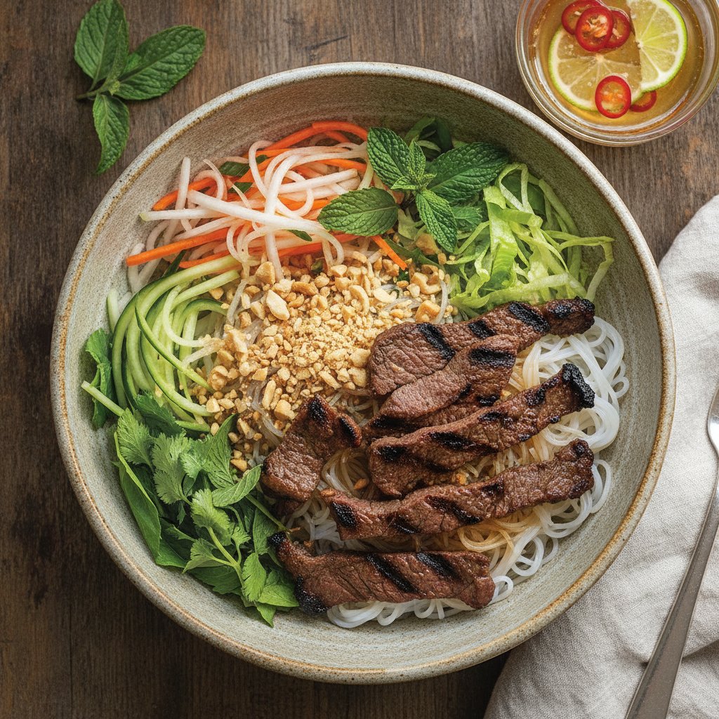 Grilled Beef Rice Noodle Bowl