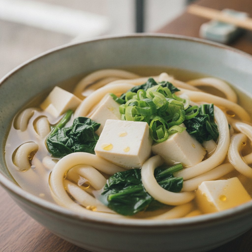 Thick Wheat Noodles in Broth (Low-Calorie)