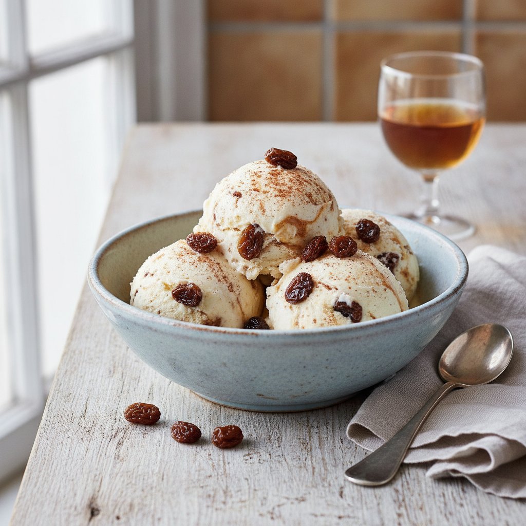 Sweet Wine and Raisin Ice Cream
