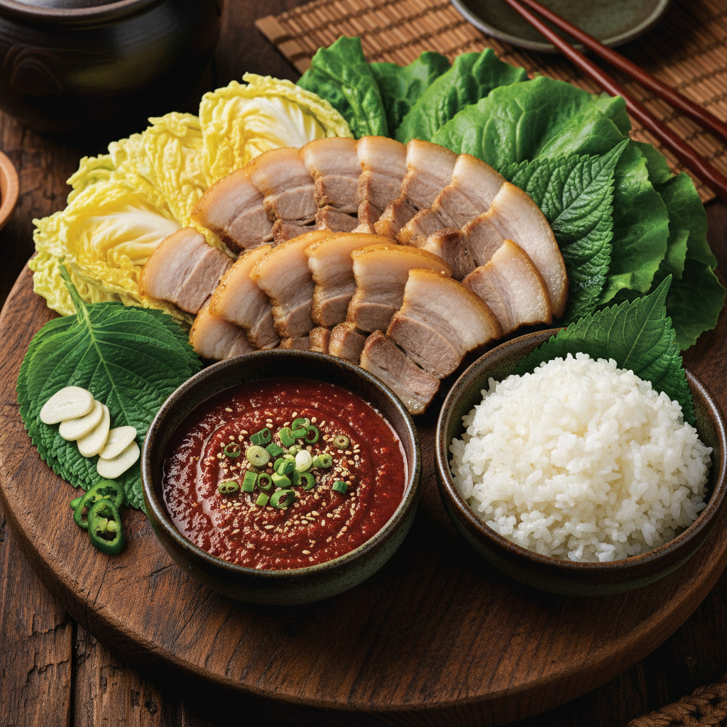 Bossam with Ssamjang and Rice