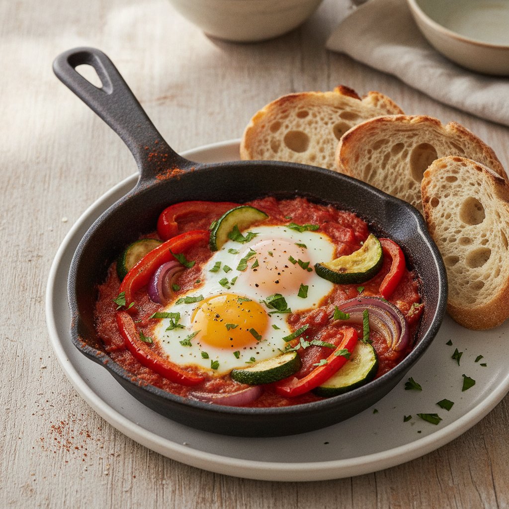 Baked Eggs with Roasted Vegetables