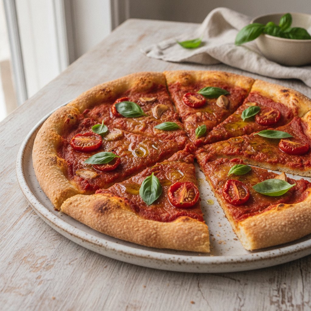 Garlic Tomato Pizza Without Cheese (Gluten-Free)