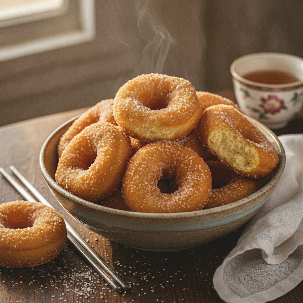 Chinese Sugar-Dusted Fried Dough Rings
