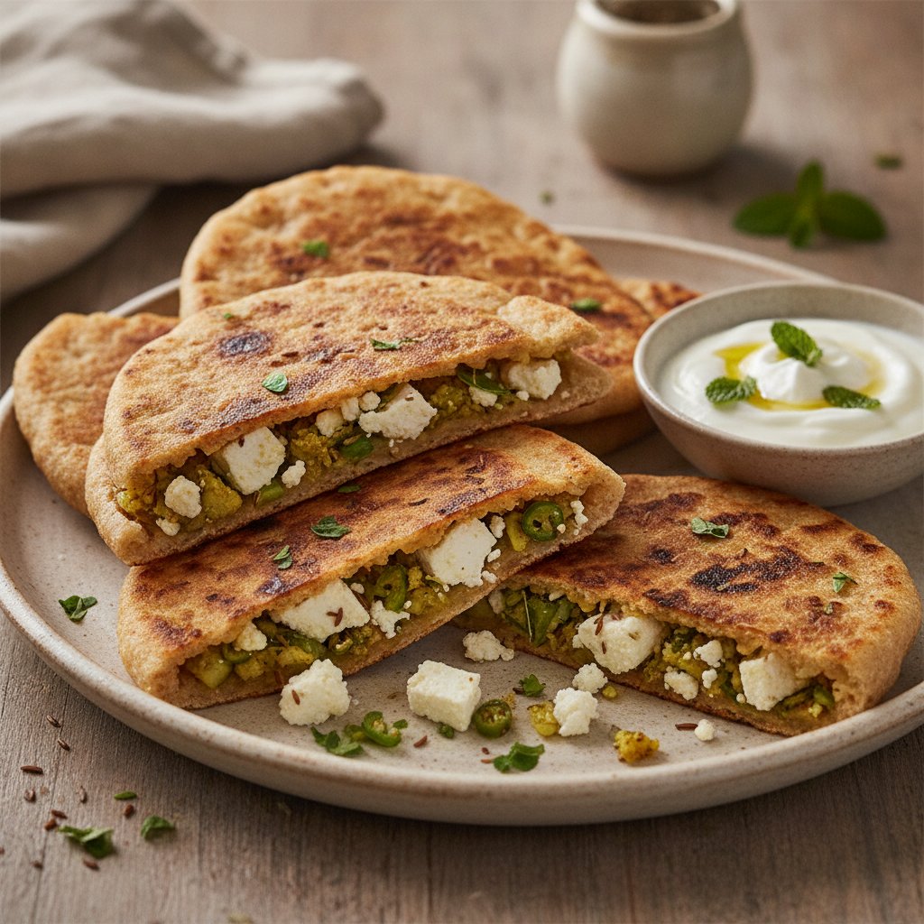 Cauliflower Stuffed Flatbread (High-Protein)