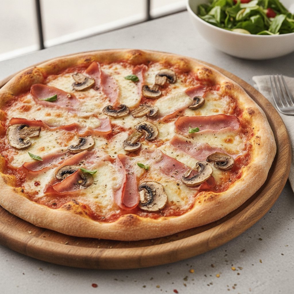 Ham and Mushroom Pizza (Low-Calorie)