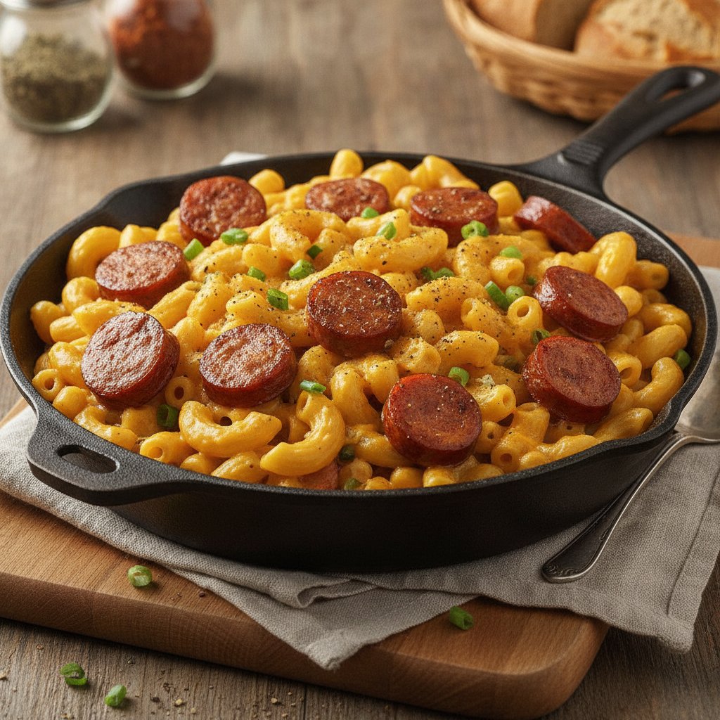 Kielbasa and Cheddar Pasta