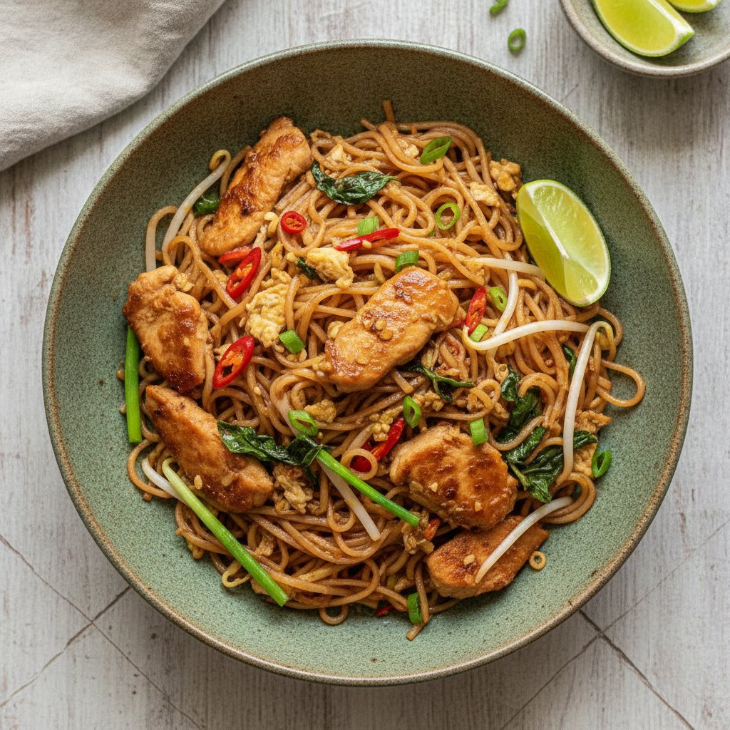 Spicy Stir-Fried Noodles with Chicken (Gluten-Free)