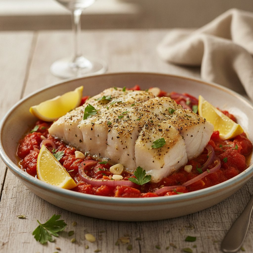 Baked Fish with Tomatoes (Low-Chol)