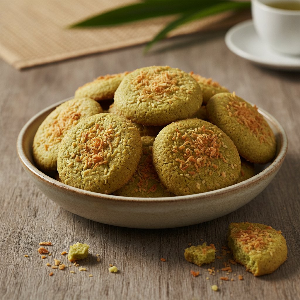 Pandan Coconut Cookies