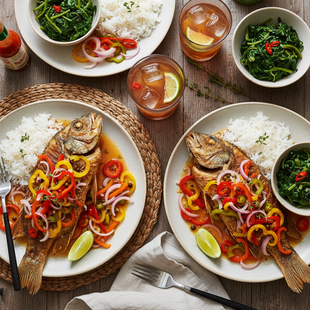 Crispy Fish with Pickled Peppers — Jamaican Escovitch Fish — Dinner