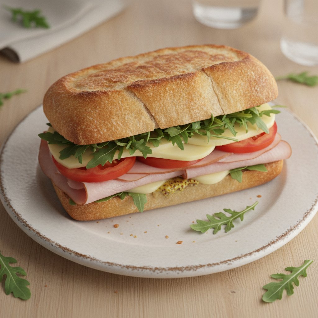 Cured Ham and Cheese Sandwich (Low-Chol)