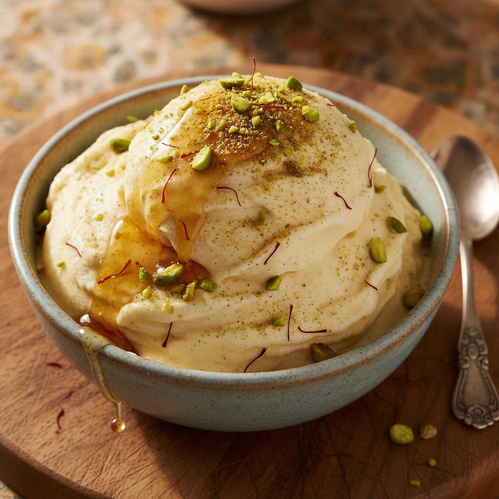 Honey Saffron Frozen Dessert