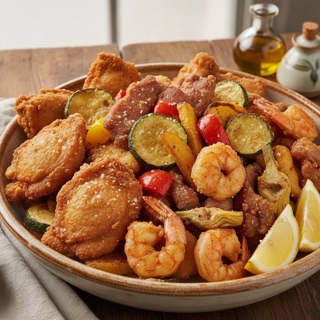 Fried Mixed Meats and Vegetables