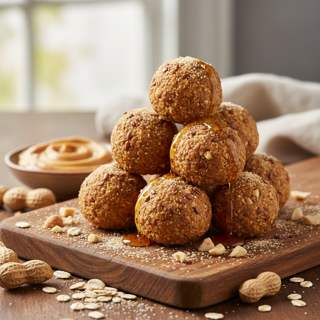 Peanut Butter Flaxseed Oat Balls