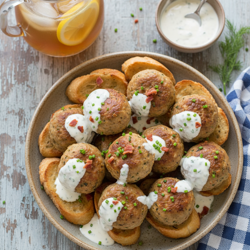Baked Turkey Ranch Meatballs