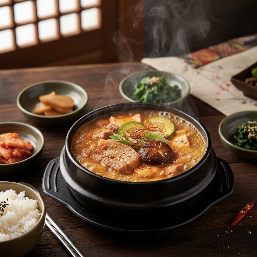 Korean Soybean Paste Pork Stew — Pork Doenjang Jjigae
