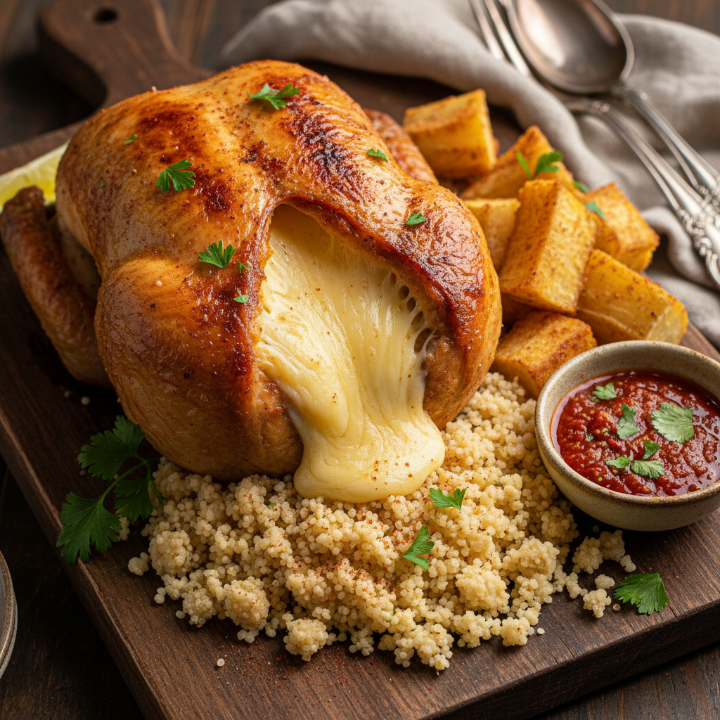 Cheese-Stuffed Roast with Cassava - Keshi Yena Attieke