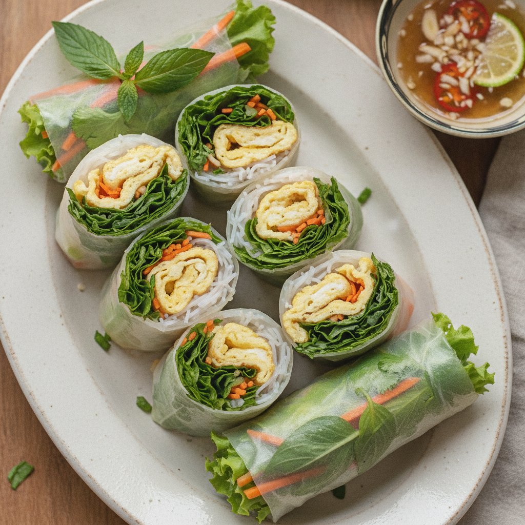 Egg and Herb Rice Paper Wraps