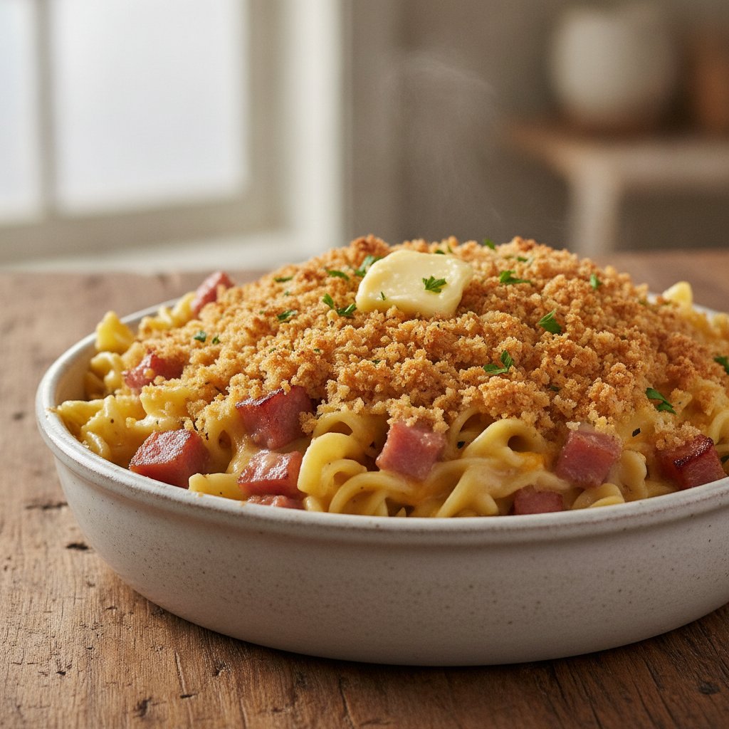 Ham and Cheese Noodle Casserole