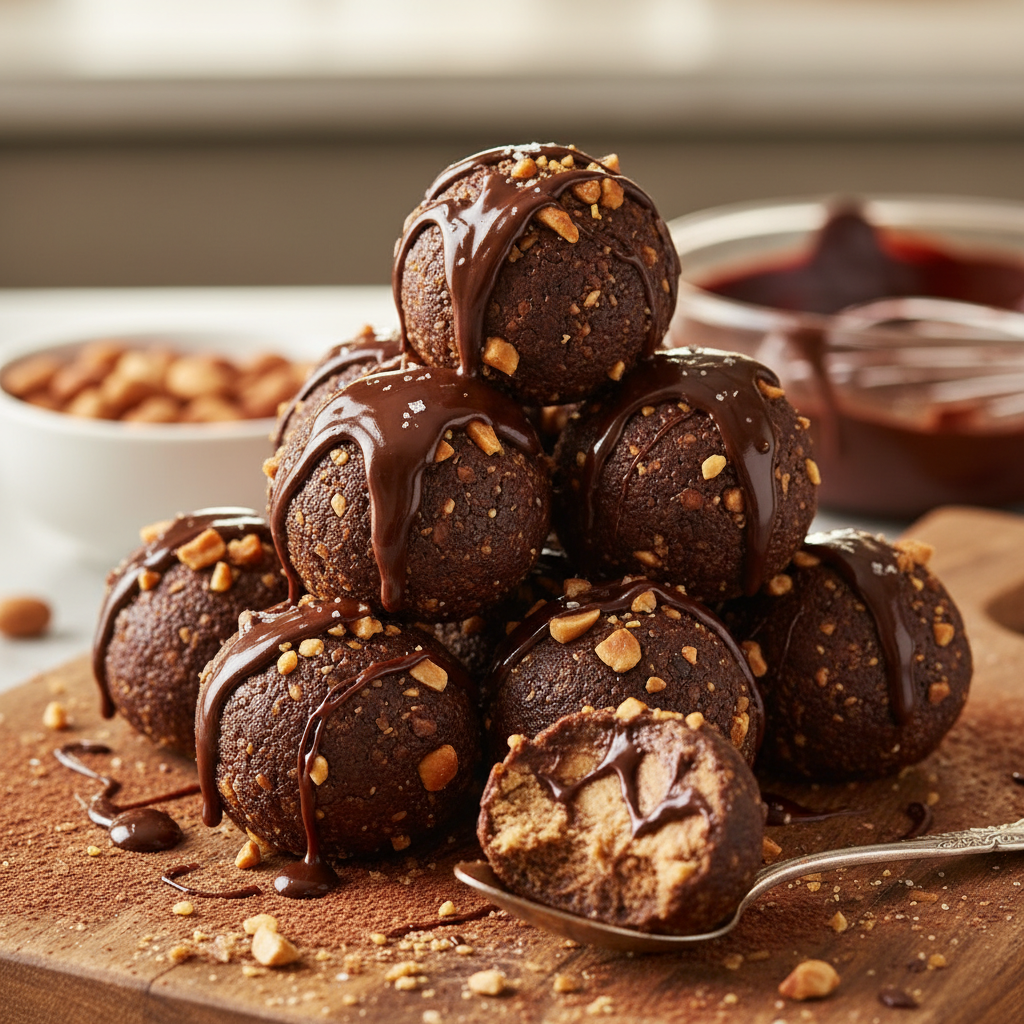 Peanut Butter Chocolate Protein Balls
