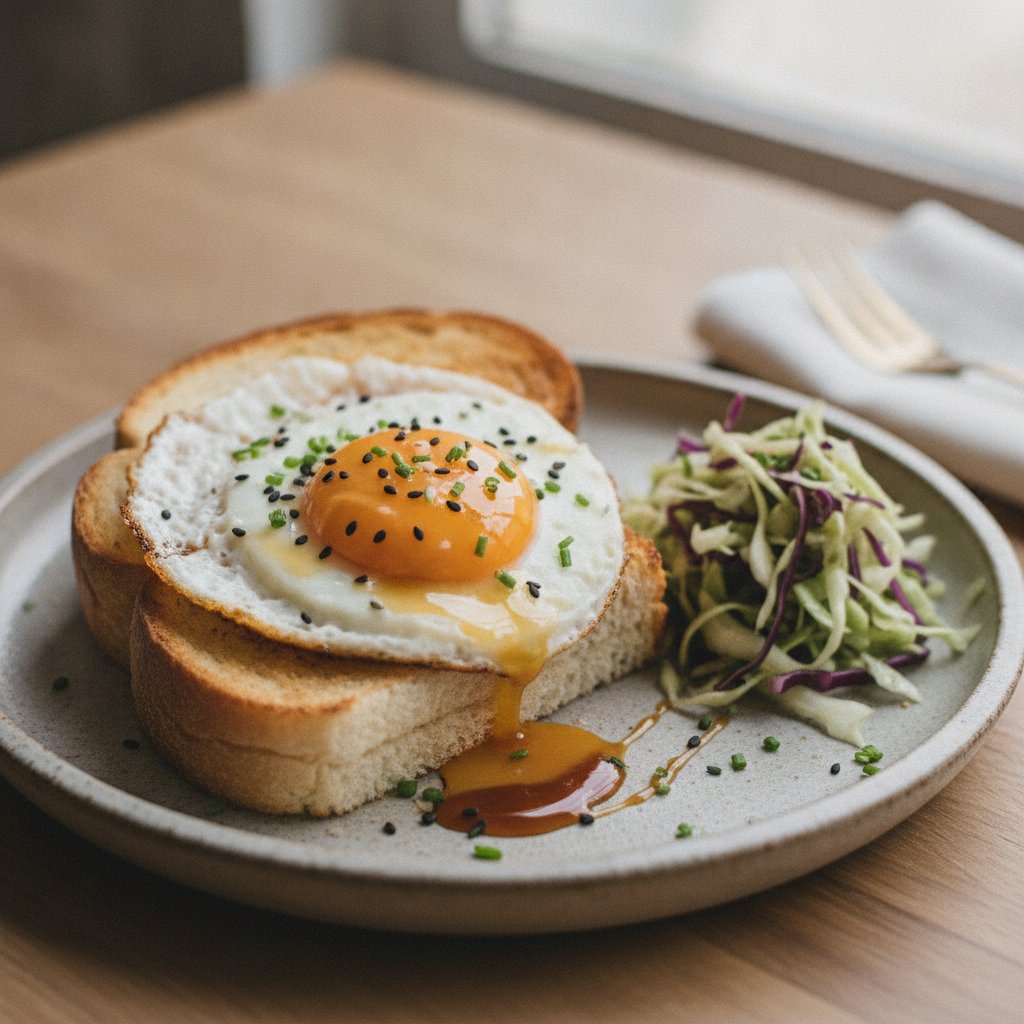 Sweet Fried Egg Toast (Low-Calorie)