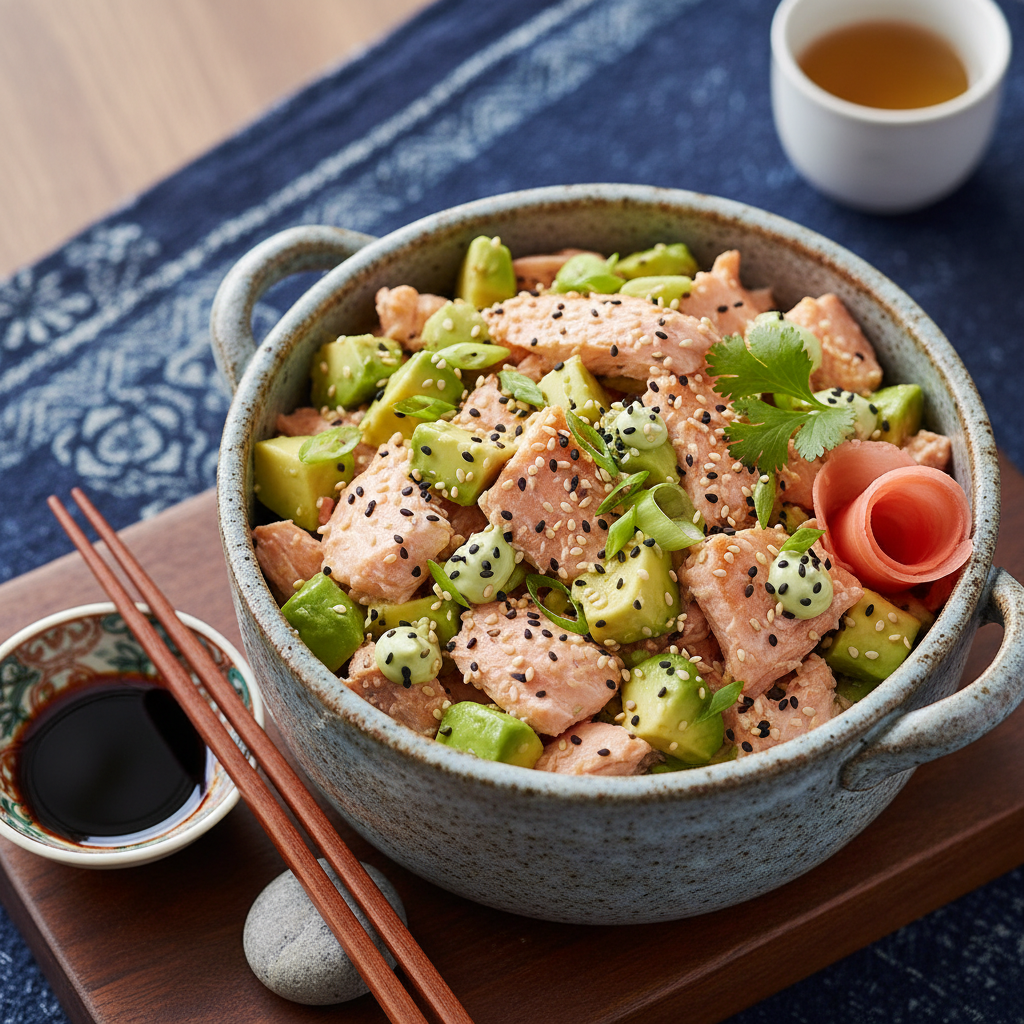 Salmon Avocado Wasabi Smash Tub